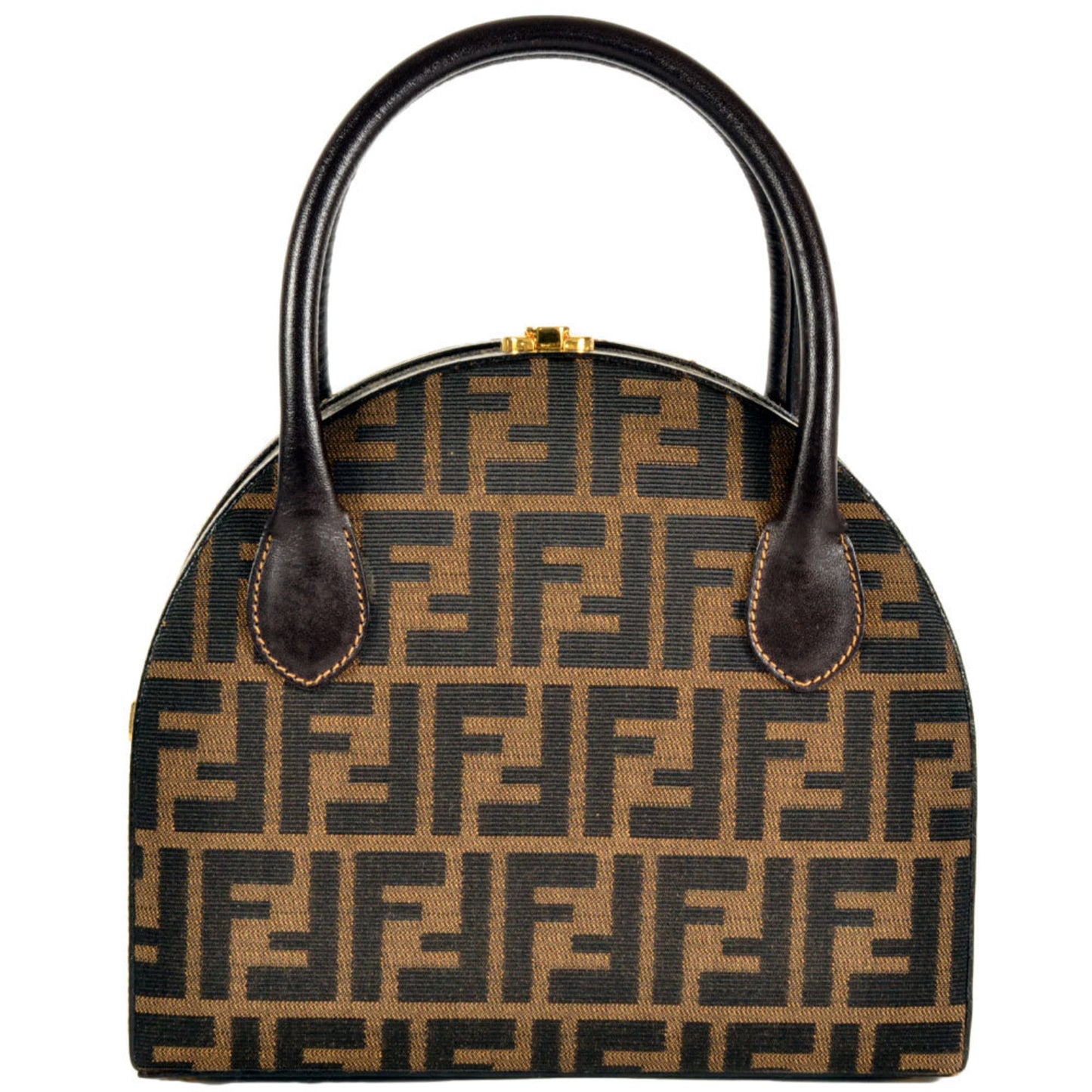 Fendi Zucchino, Brown, Canvas, handbag