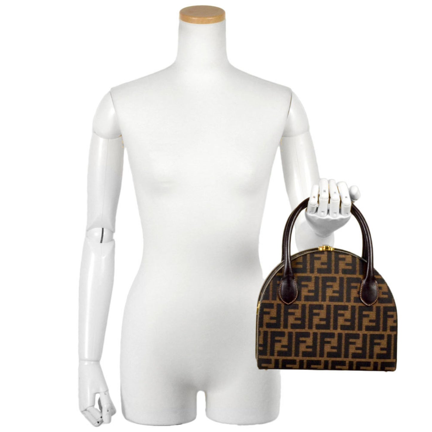 Fendi Zucchino, Brown, Canvas, handbag