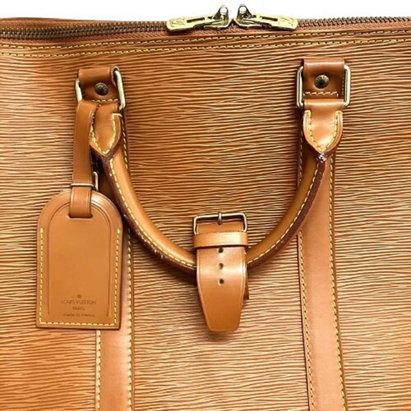 Louis Vuitton Keepall 55, Gold, Leather, travel