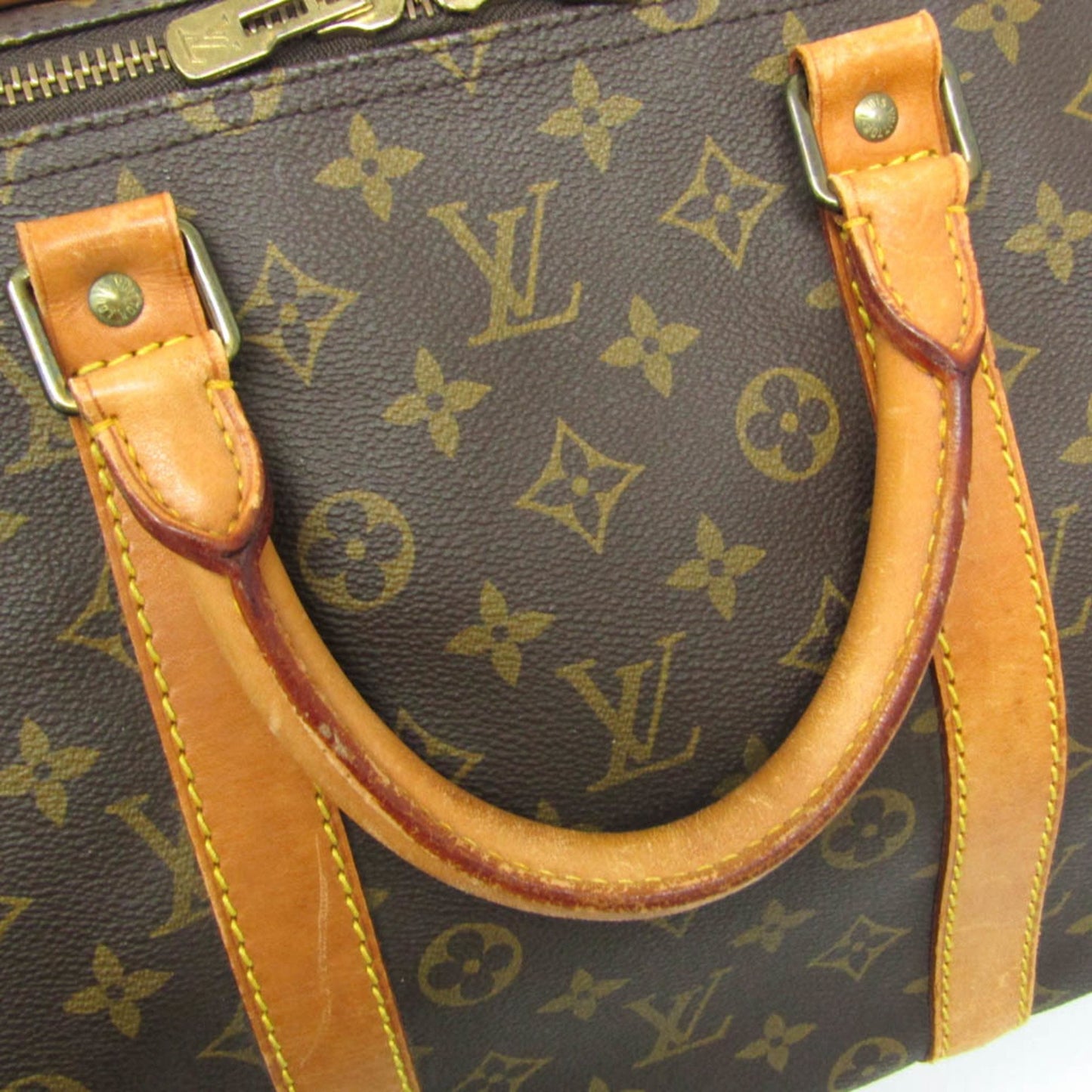 Louis Vuitton Keepall 55, Brown, Canvas, travel