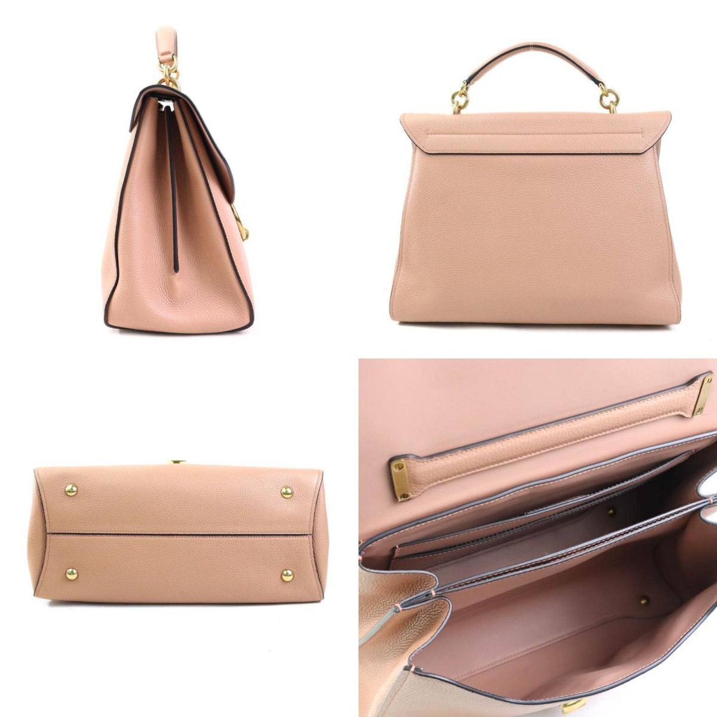 Salvatore Ferragamo Genie, Pink, Leather, handbag