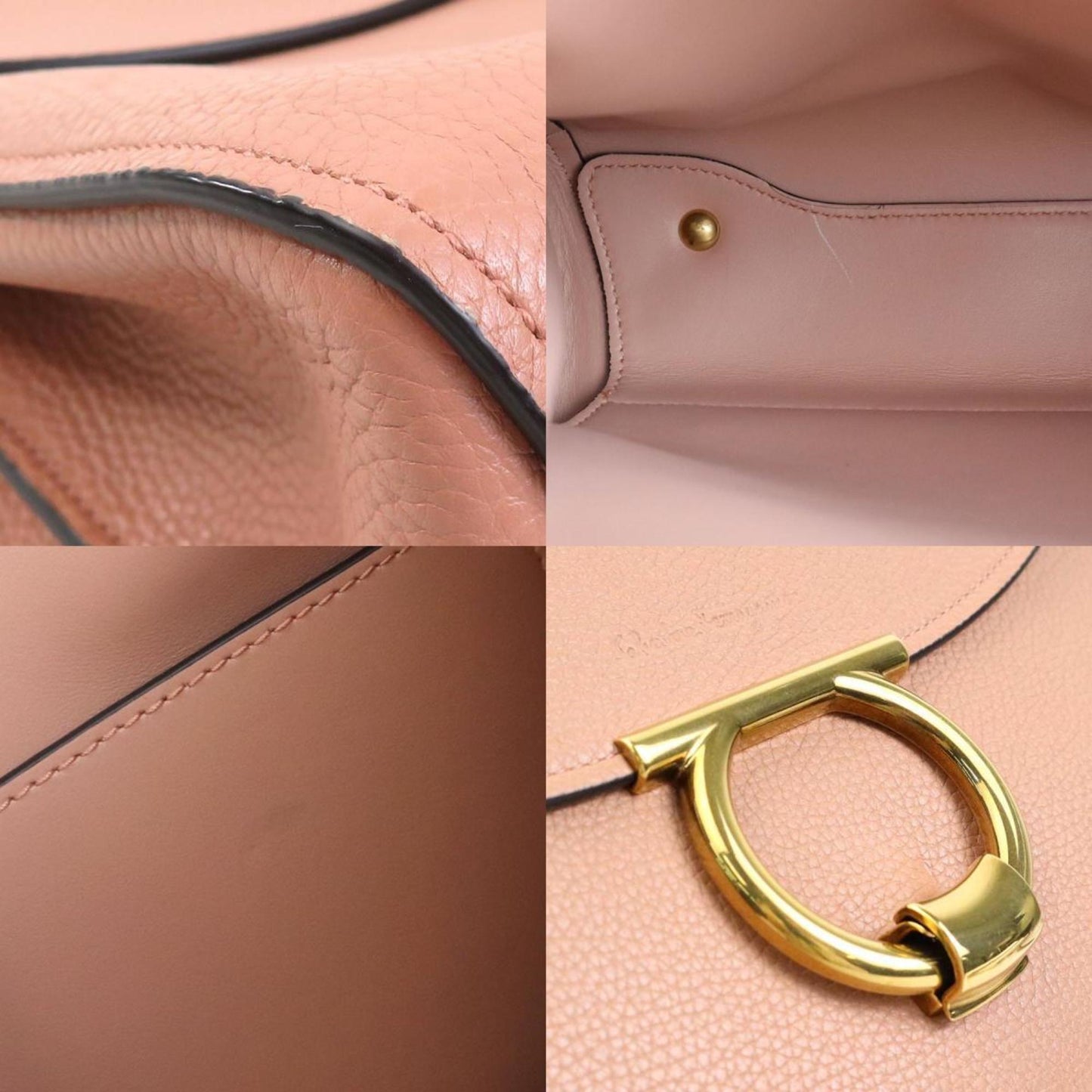 Salvatore Ferragamo Genie, Pink, Leather, handbag