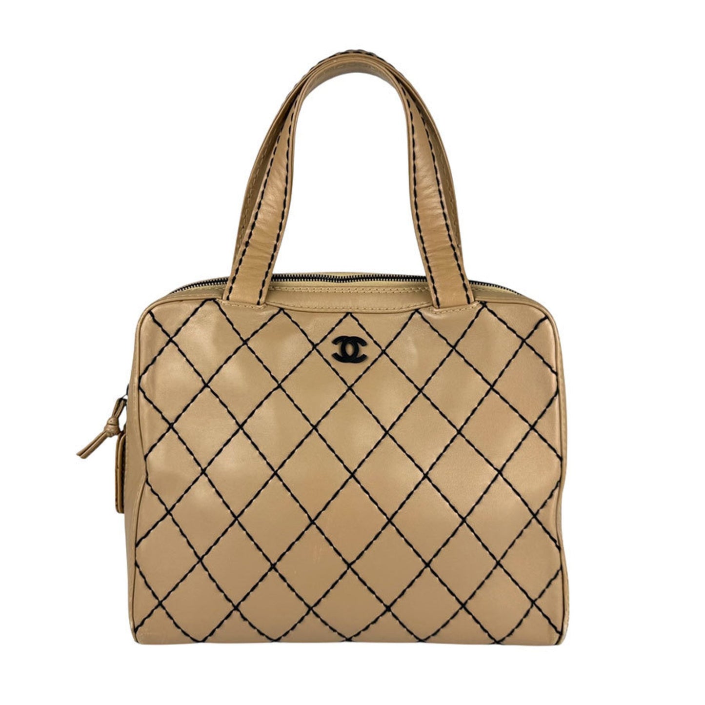 Chanel Wild stitch, Beige, Leather, handbag