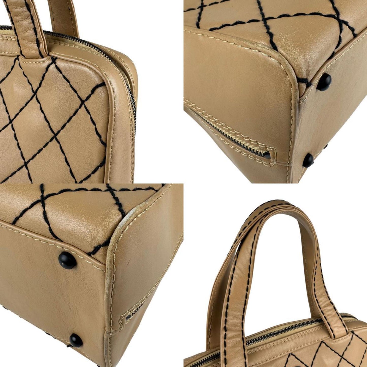 Chanel Wild stitch, Beige, Leather, handbag