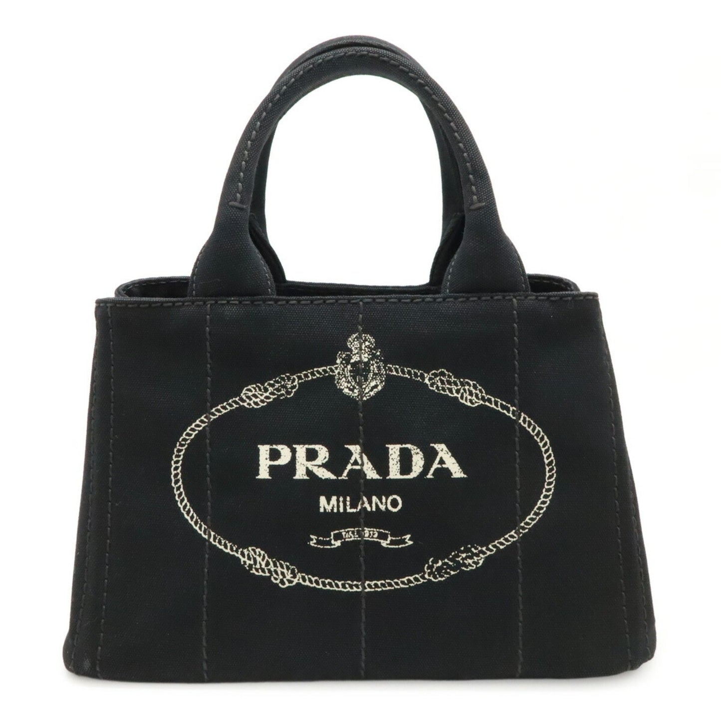 Prada Canapa, Black, Canvas, tote