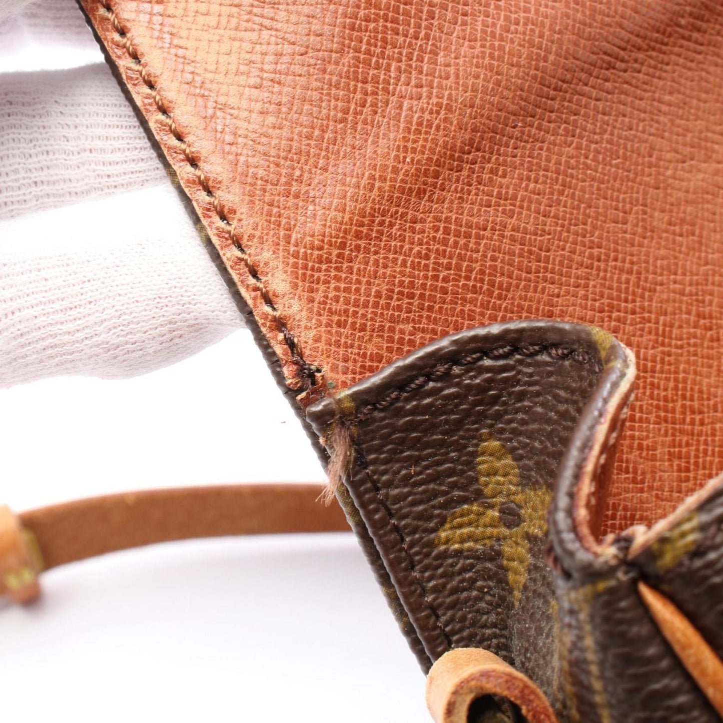Louis Vuitton Cartouchière, Brown, Canvas, shoulder
