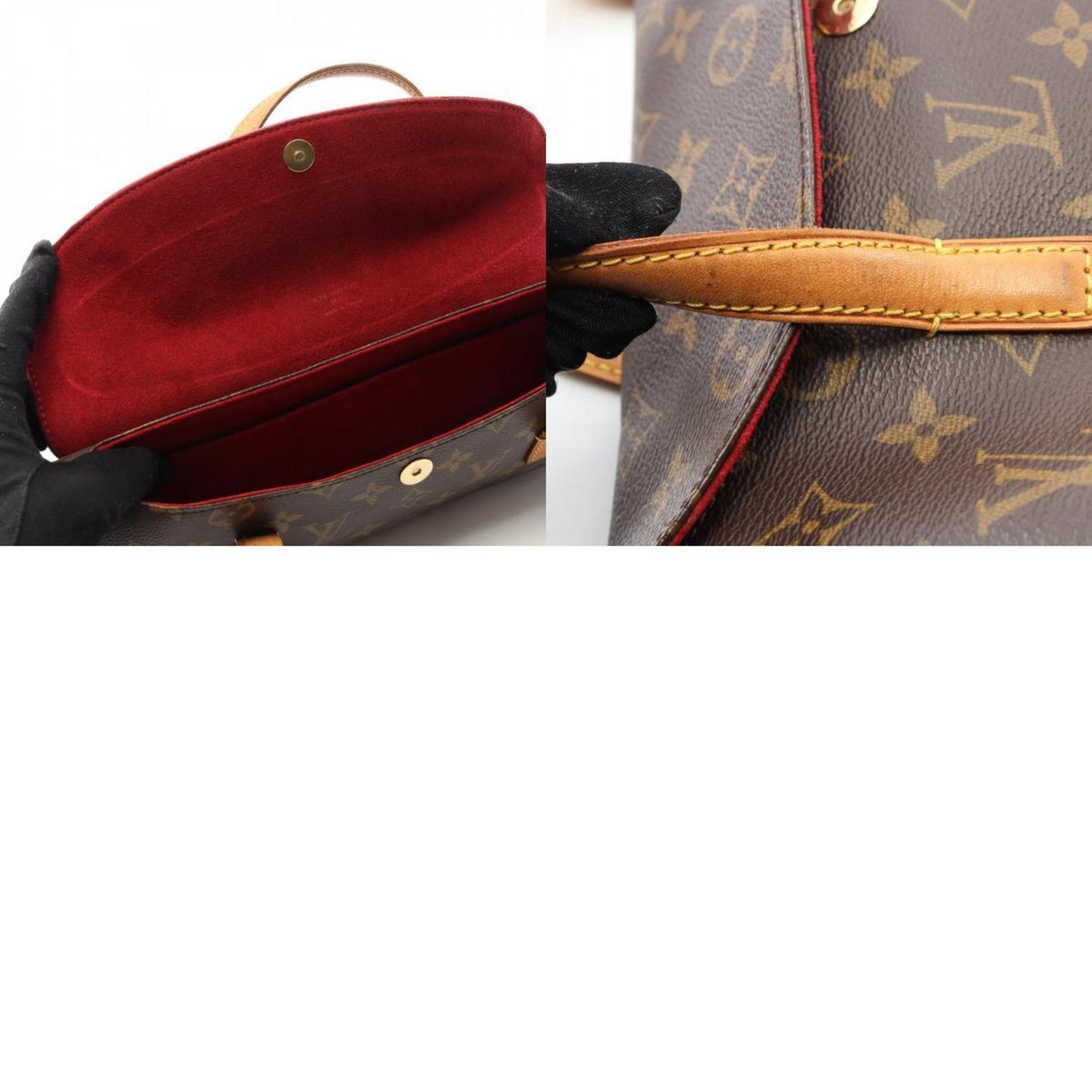 Louis Vuitton Sonatine, Brown, Canvas, handbag