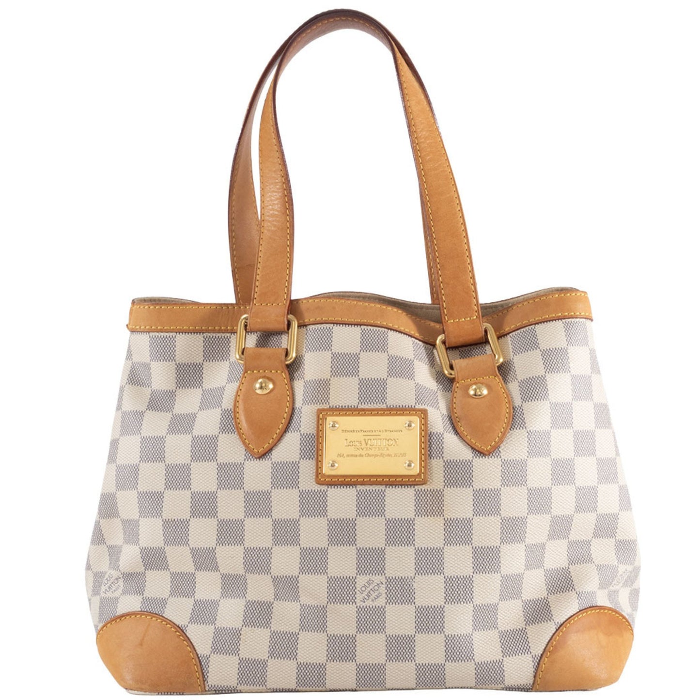 Louis Vuitton Hampstead, White, Canvas, handbag