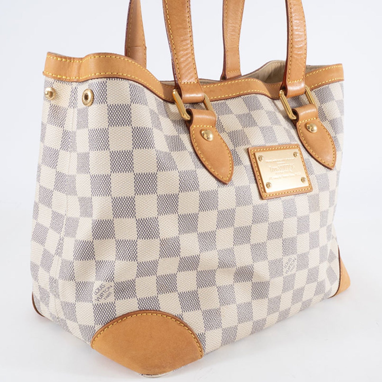 Louis Vuitton Hampstead, White, Canvas, handbag