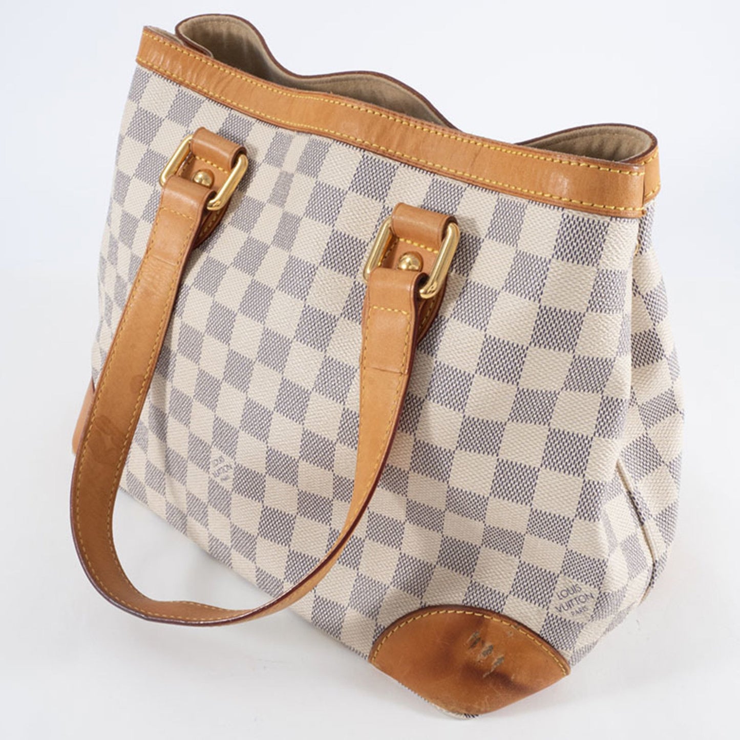 Louis Vuitton Hampstead, White, Canvas, handbag