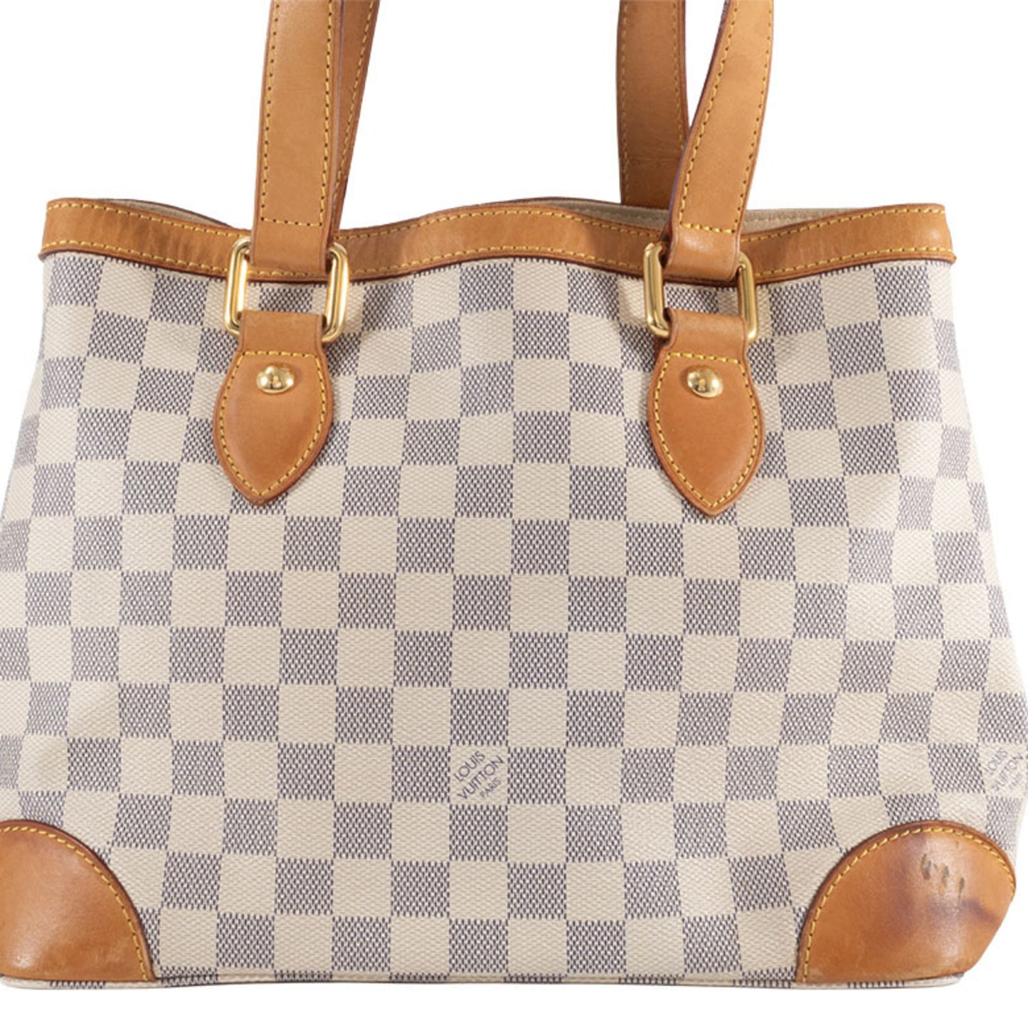 Louis Vuitton Hampstead, White, Canvas, handbag