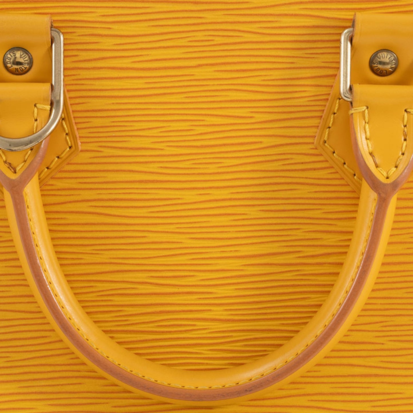 Louis Vuitton Alma, Yellow, Leather, handbag