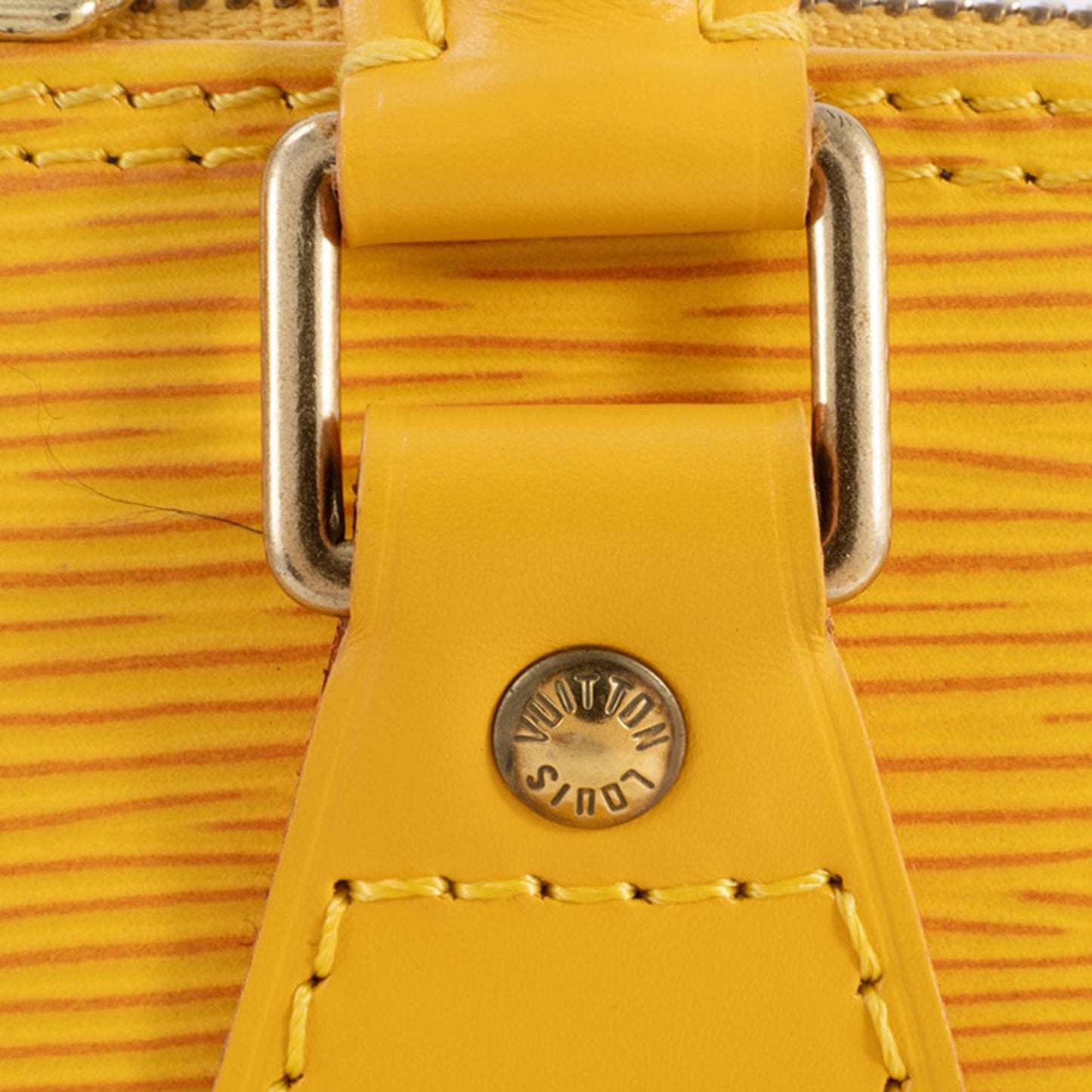 Louis Vuitton Alma, Yellow, Leather, handbag