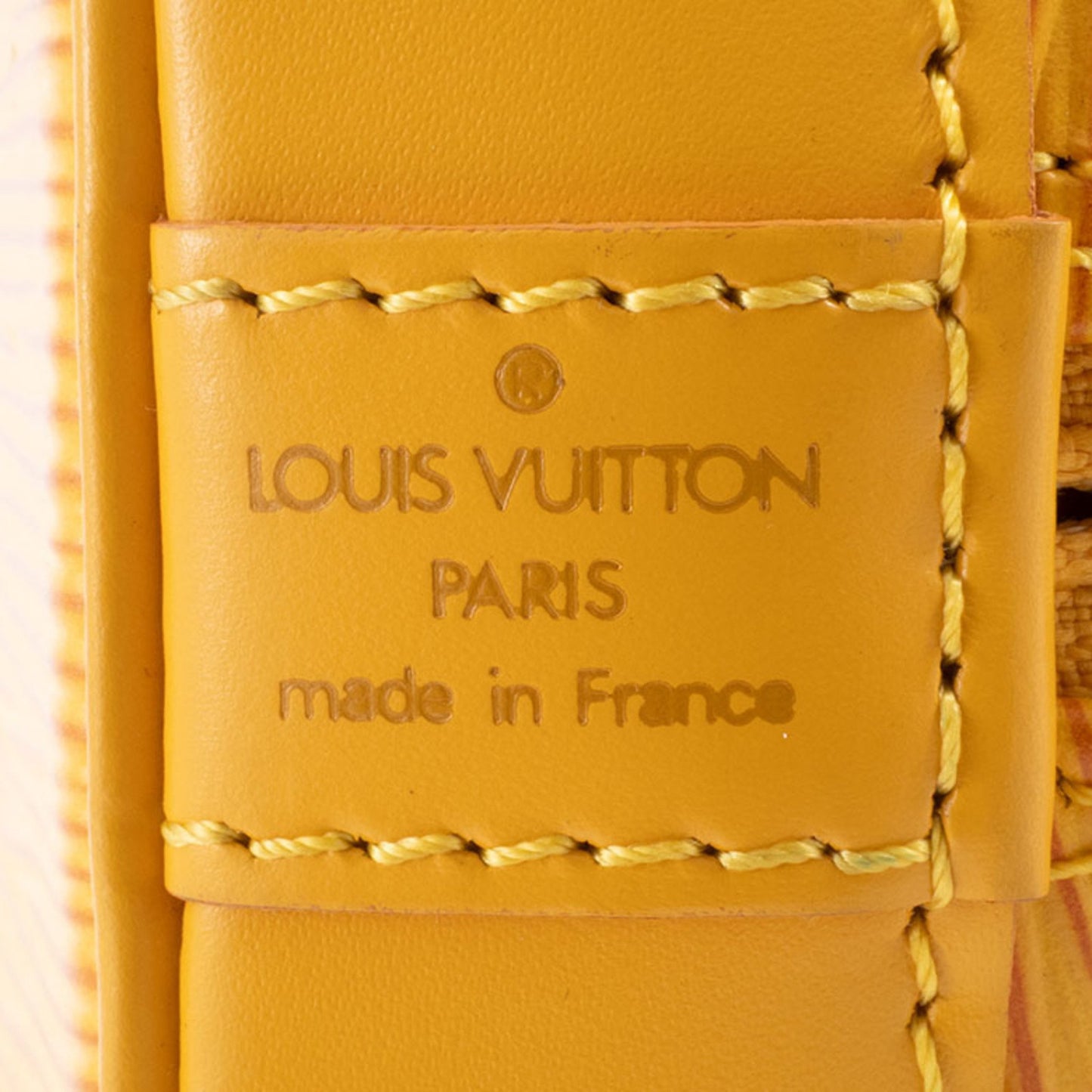 Louis Vuitton Alma, Yellow, Leather, handbag