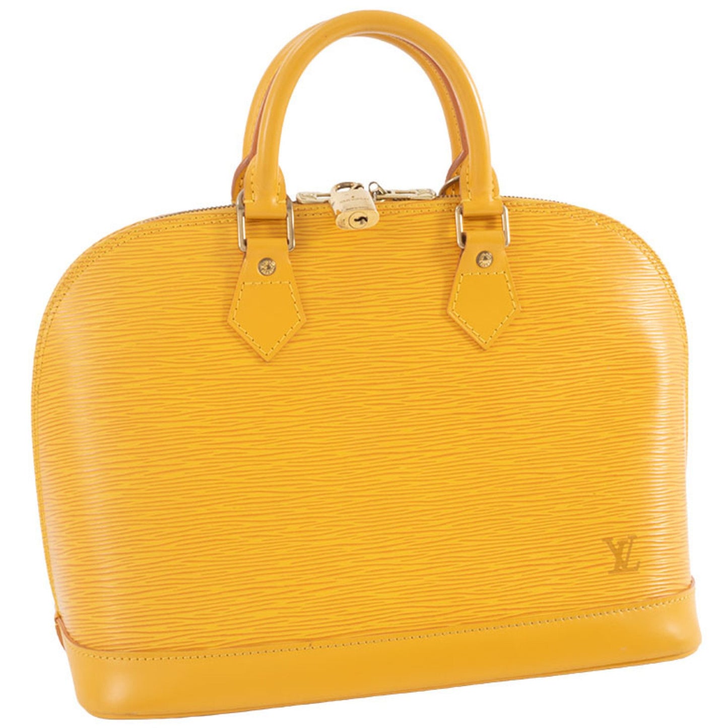 Louis Vuitton Alma, Yellow, Leather, handbag
