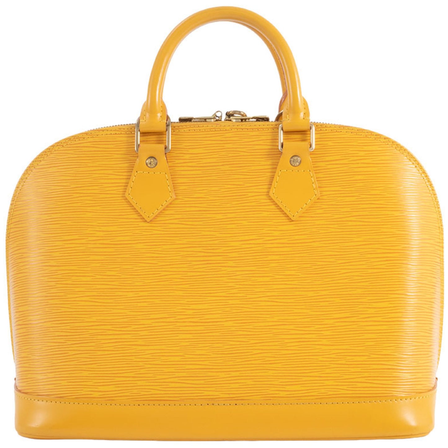 Louis Vuitton Alma, Yellow, Leather, handbag