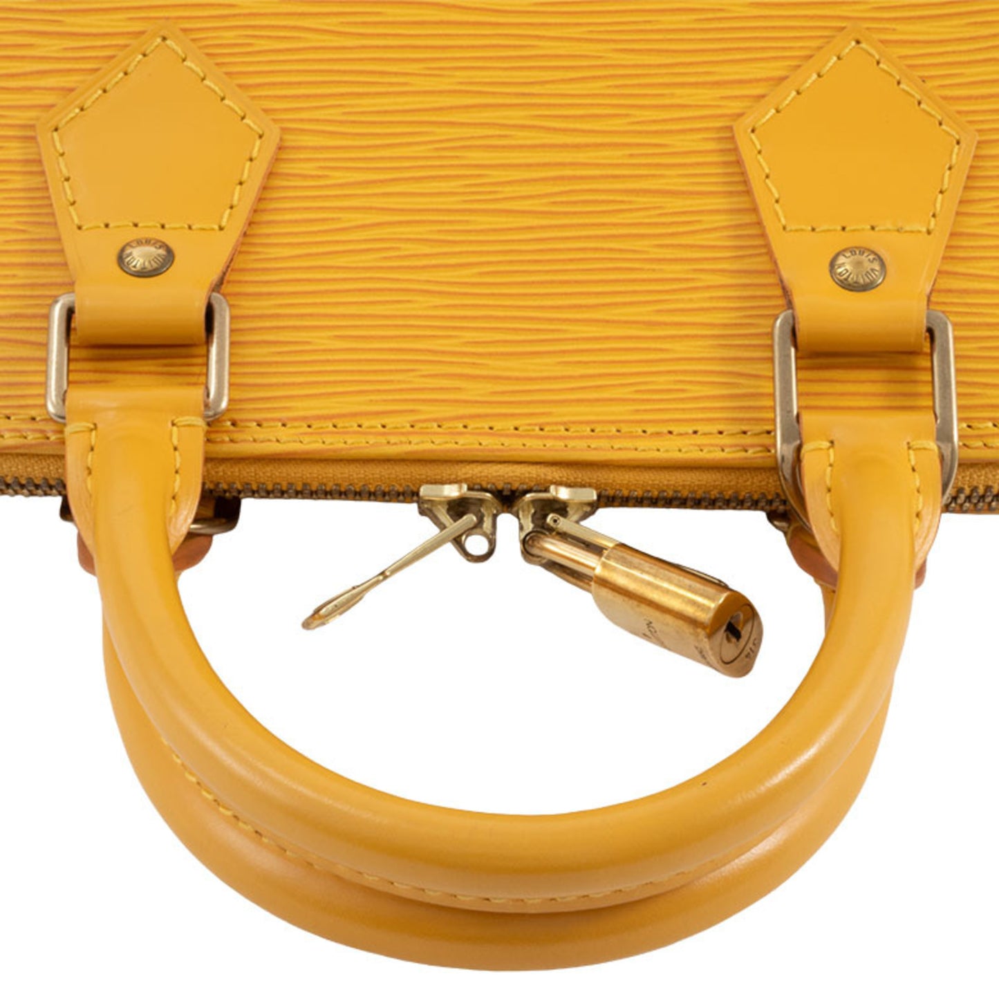 Louis Vuitton Alma, Yellow, Leather, handbag