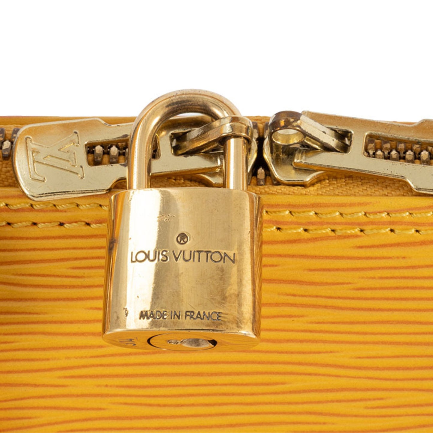 Louis Vuitton Alma, Yellow, Leather, handbag