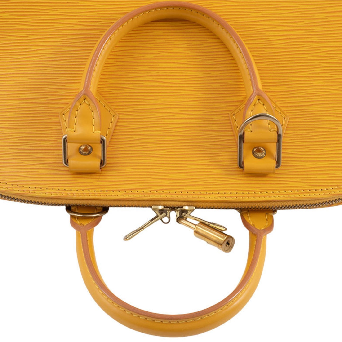 Louis Vuitton Alma, Yellow, Leather, handbag