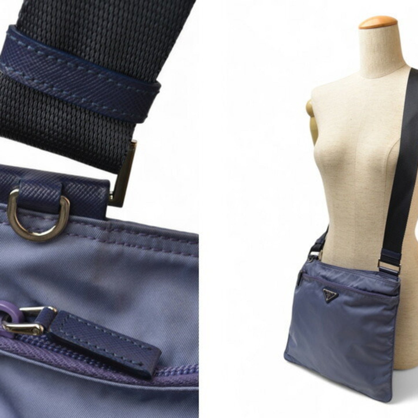 Prada Tessuto, Purple, NYLON, shoulder