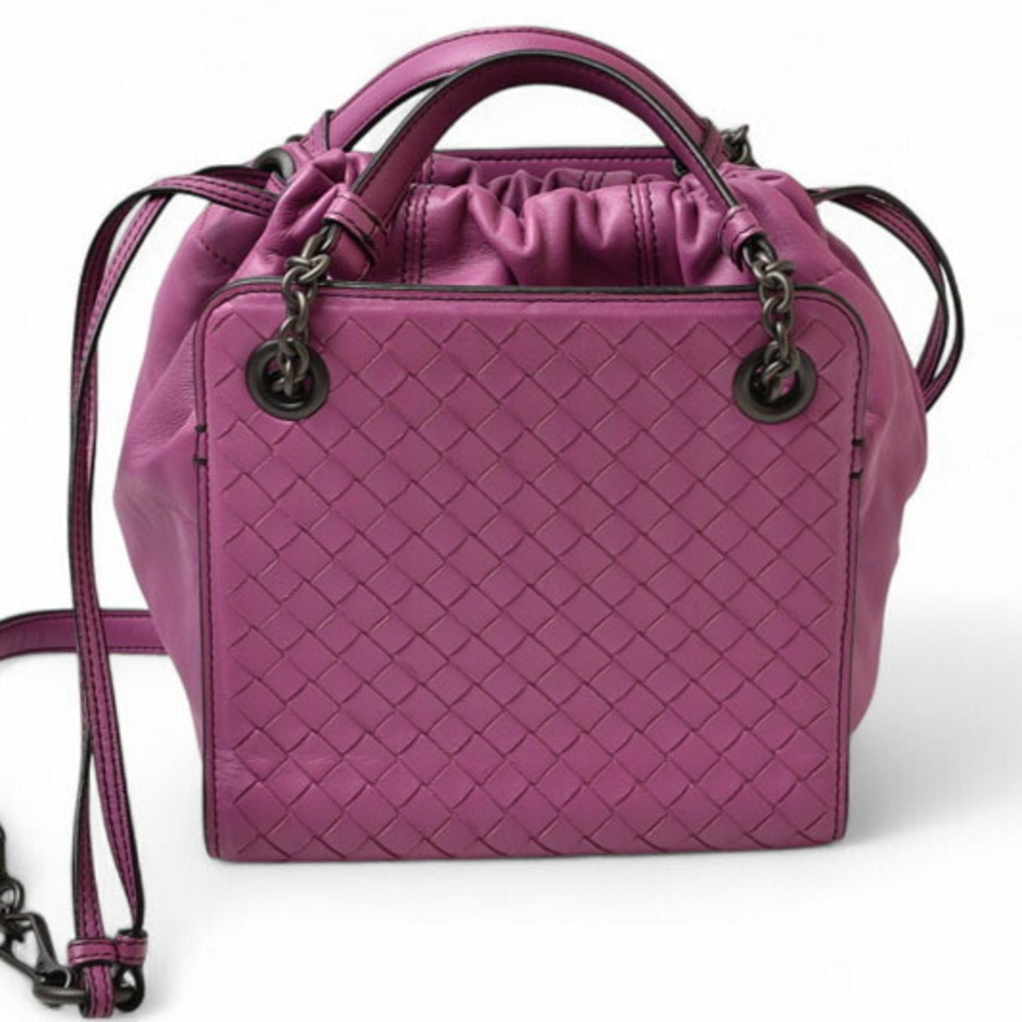 Bottega Veneta Intrecciato, Purple, Leather, shoulder
