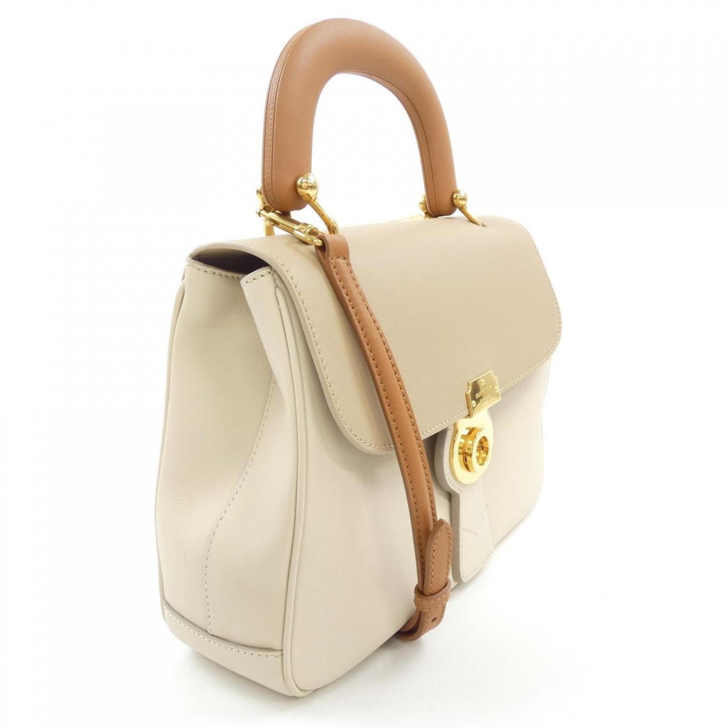 Burberry Dk 88, Beige, Leather, handbag