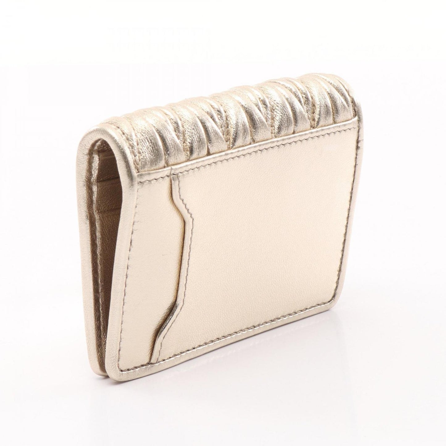 Miu Miu Matelassé, Gold, Leather, wallet
