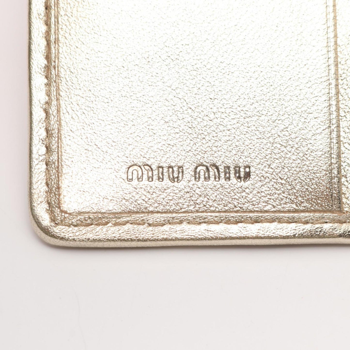 Miu Miu Matelassé, Gold, Leather, wallet