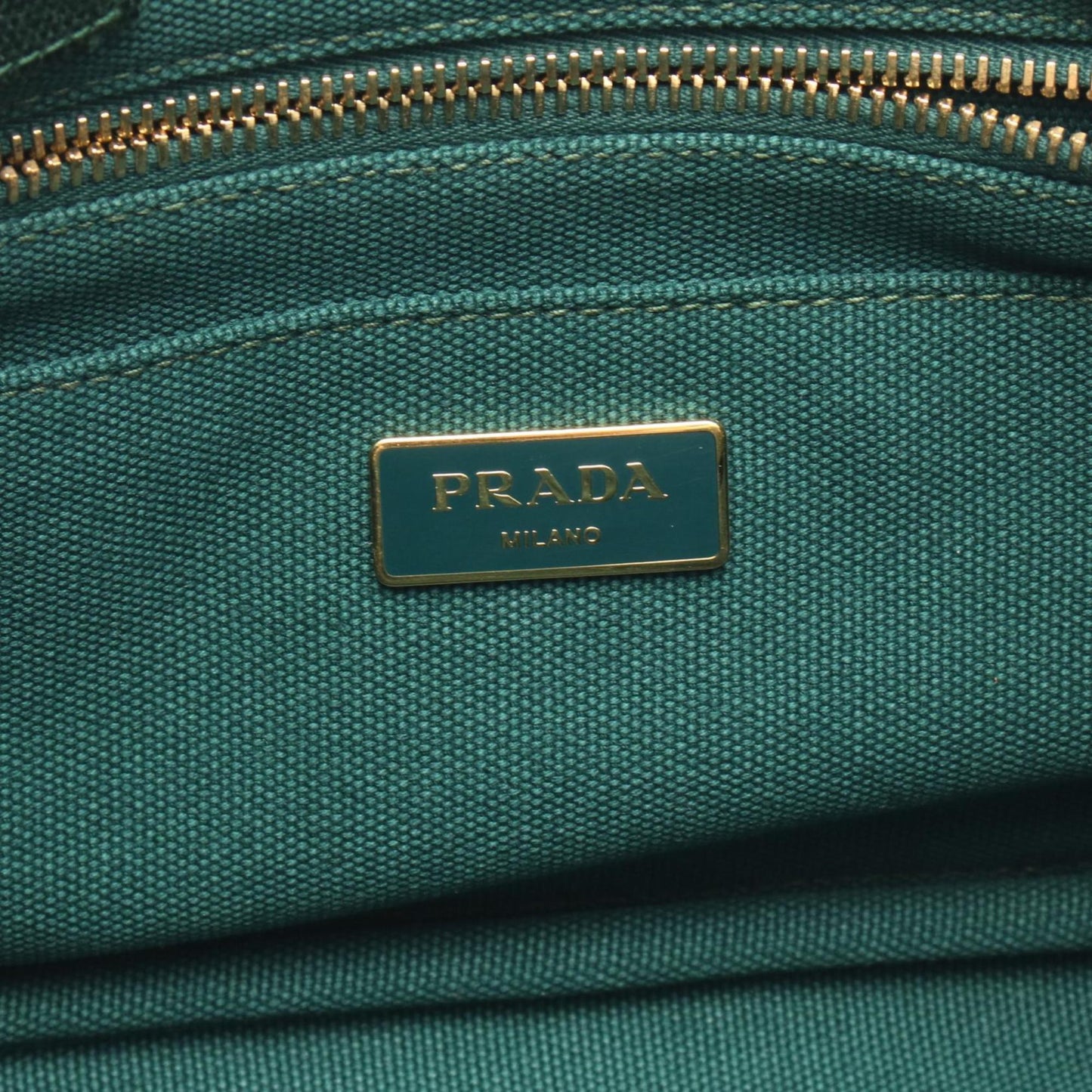Prada Canapa, Green, Canvas, handbag