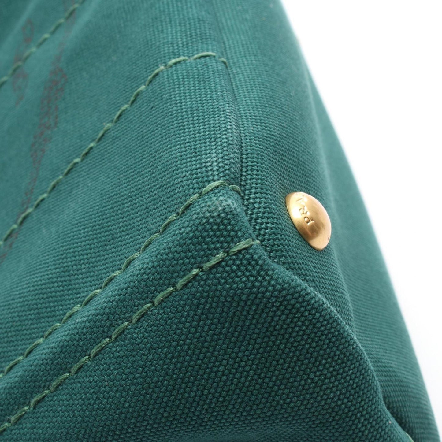 Prada Canapa, Green, Canvas, handbag