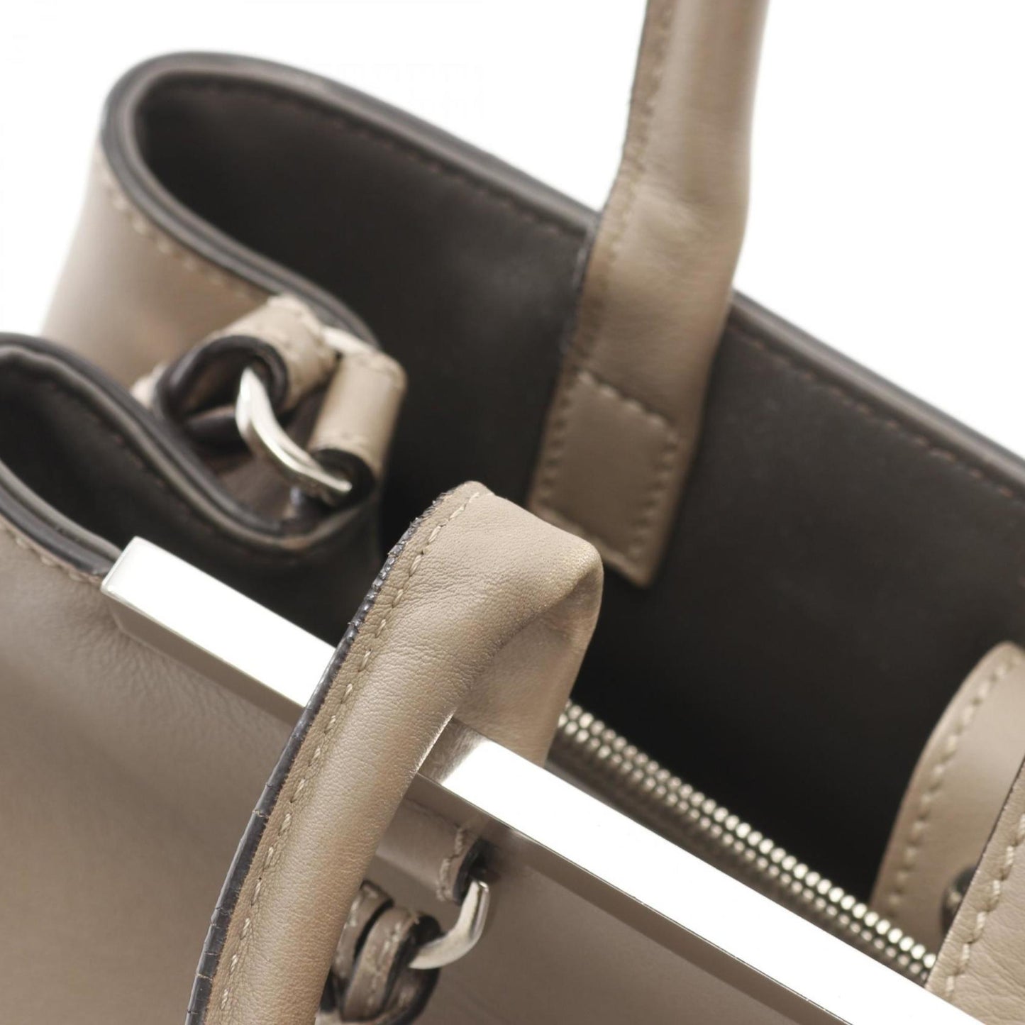 Fendi 2Jours, Beige, Leather, handbag