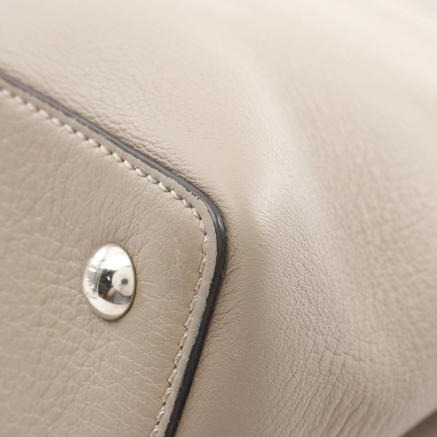 Fendi 2Jours, Beige, Leather, handbag