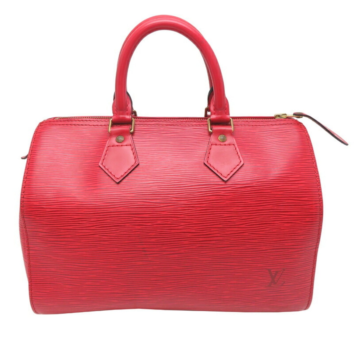 Louis Vuitton Speedy 25, Red, Leather, handbag