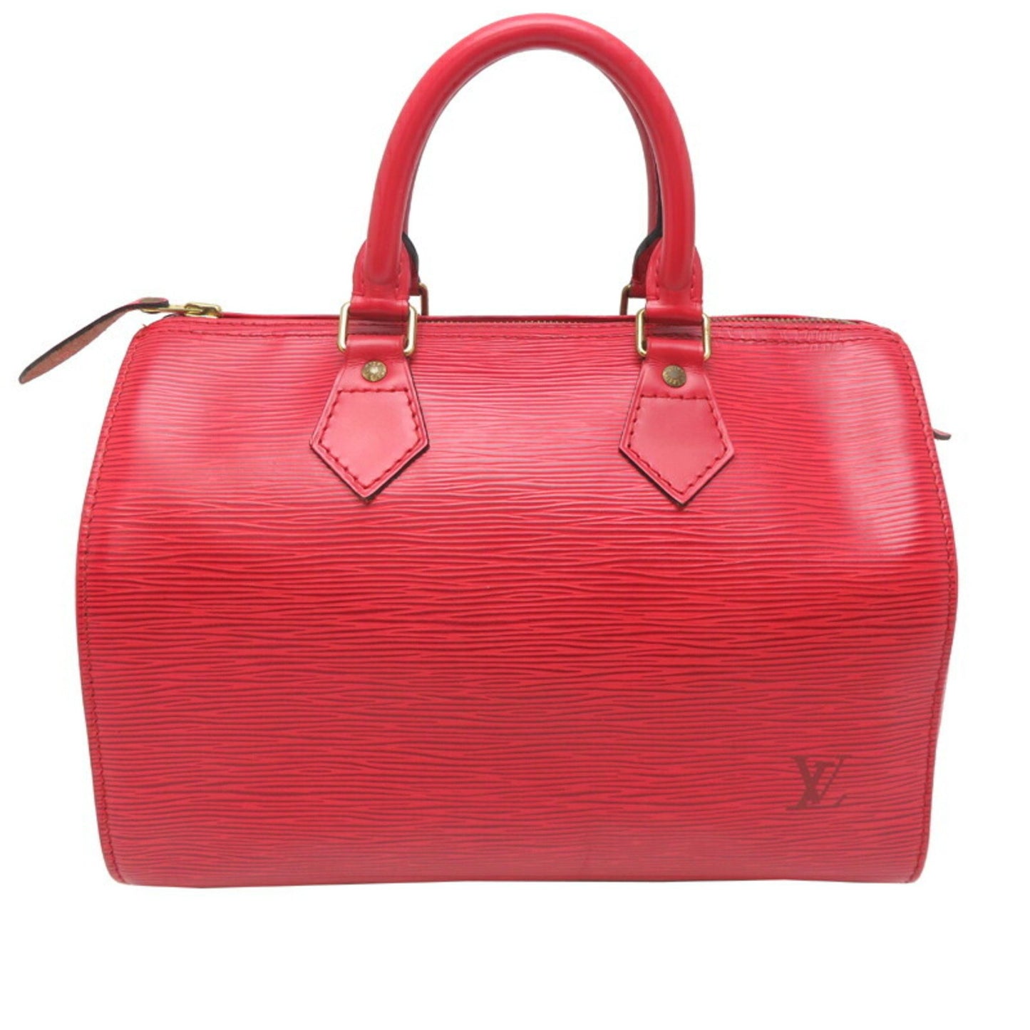 Louis Vuitton Speedy 25, Red, Leather, handbag