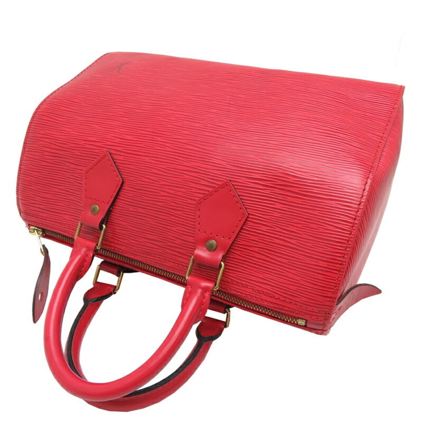 Louis Vuitton Speedy 25, Red, Leather, handbag