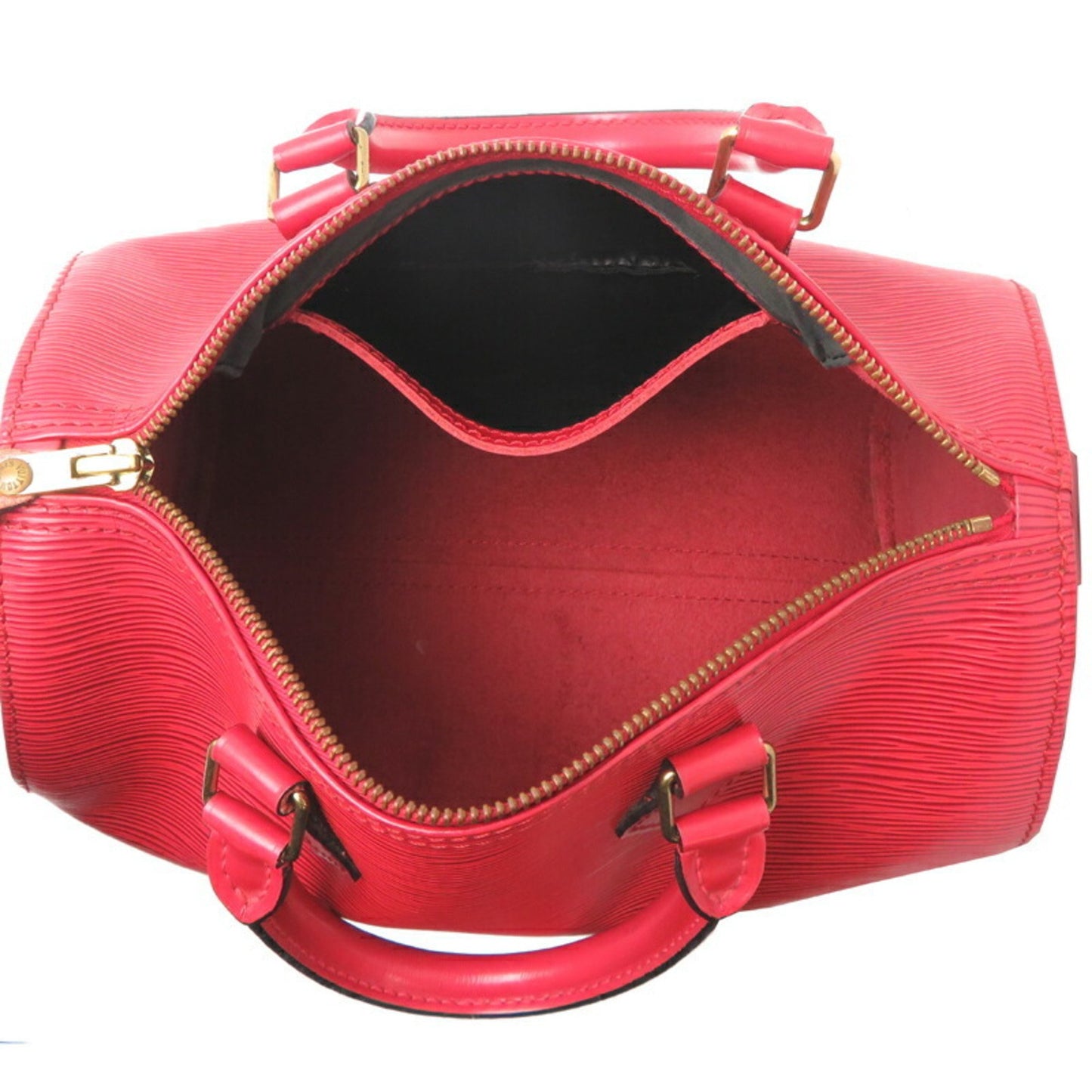 Louis Vuitton Speedy 25, Red, Leather, handbag