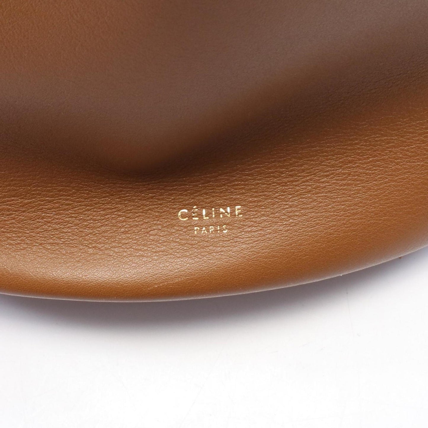 Céline Clasp Bucket, Brown, Leather, shoulder