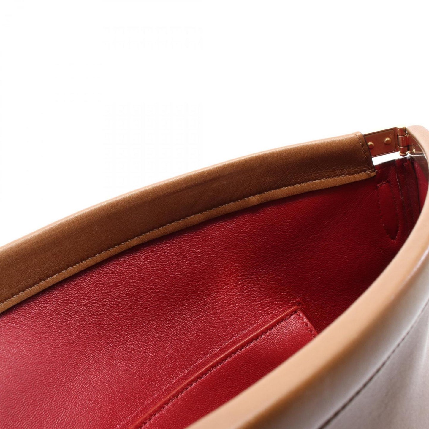 Céline Clasp Bucket, Brown, Leather, shoulder