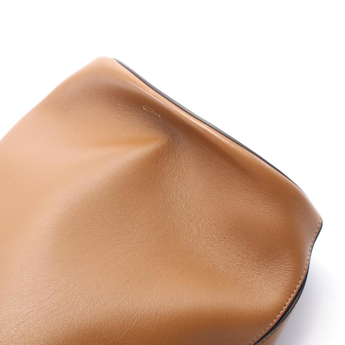 Céline Clasp Bucket, Brown, Leather, shoulder