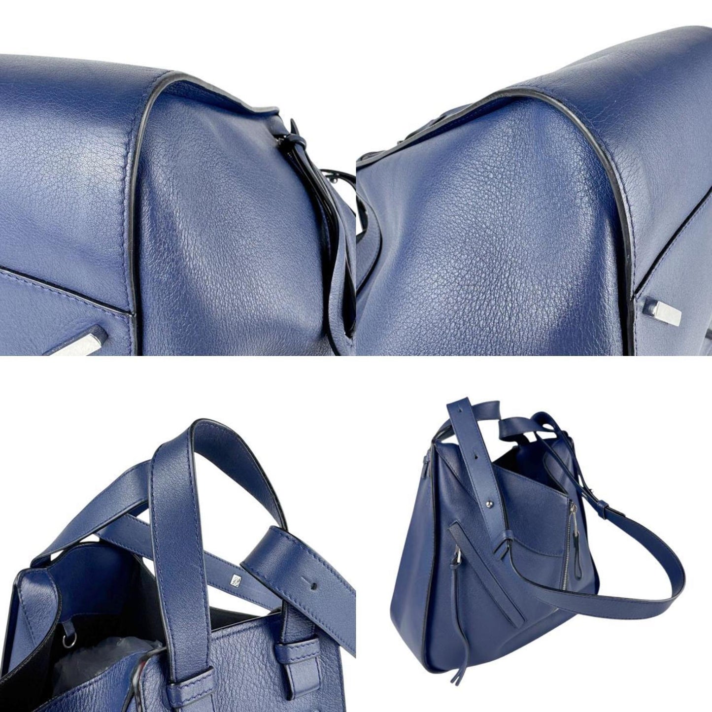 Loewe Hammock, Blue, Leather, handbag