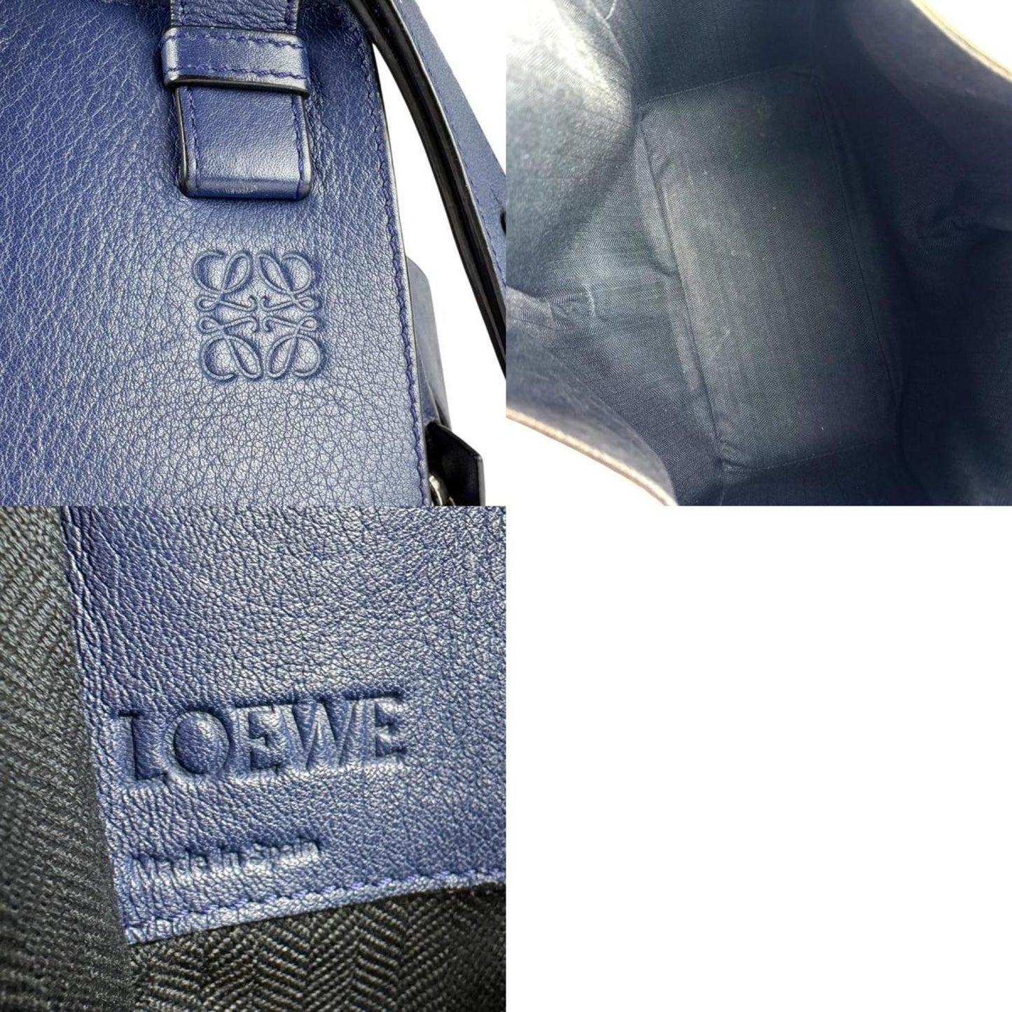 Loewe Hammock, Blue, Leather, handbag