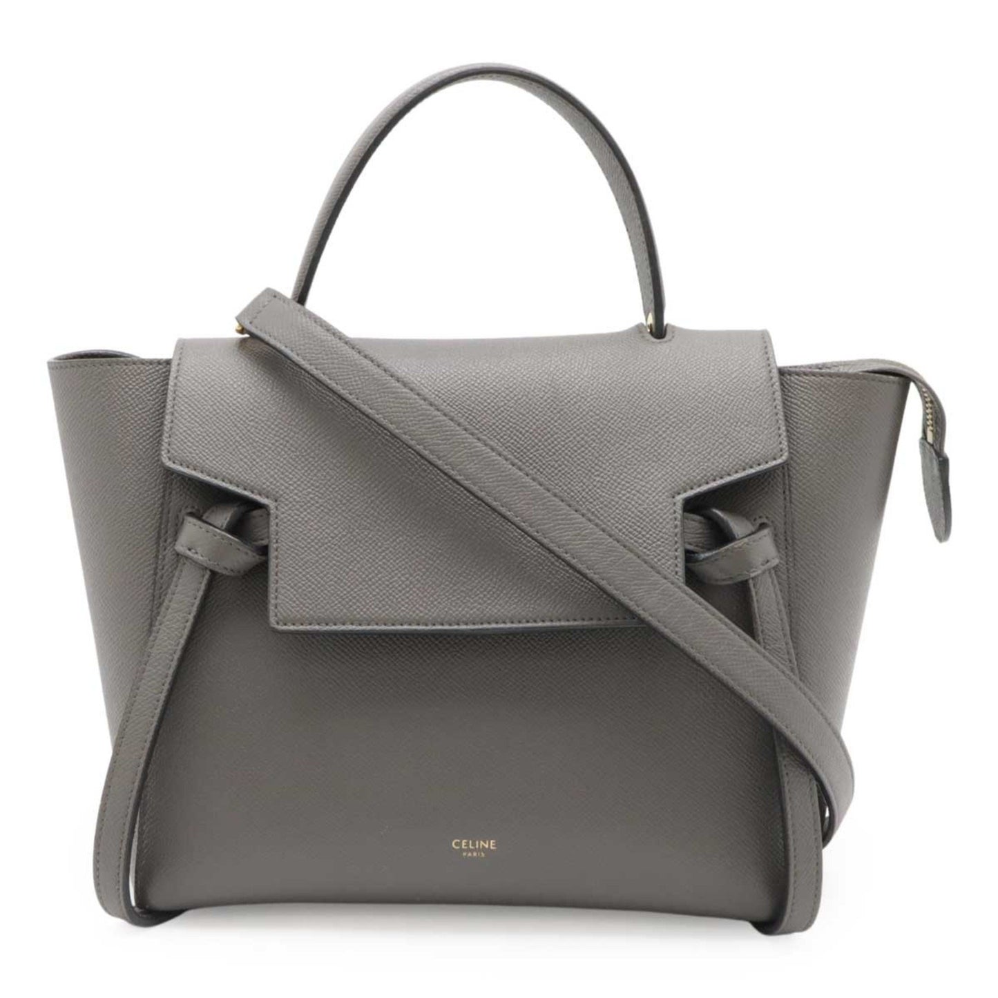 Céline Belt, Grey, Leather, handbag
