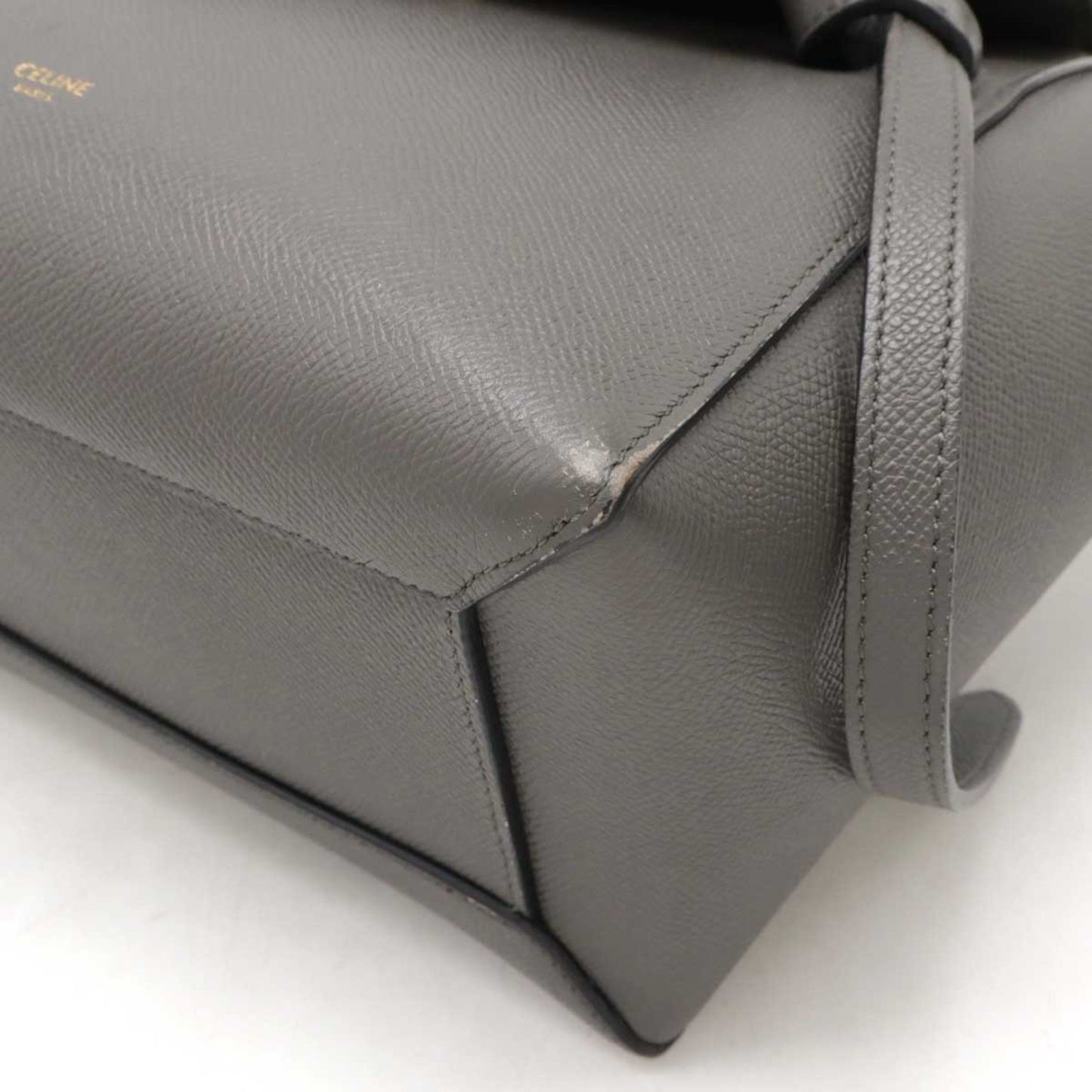 Céline Belt, Grey, Leather, handbag