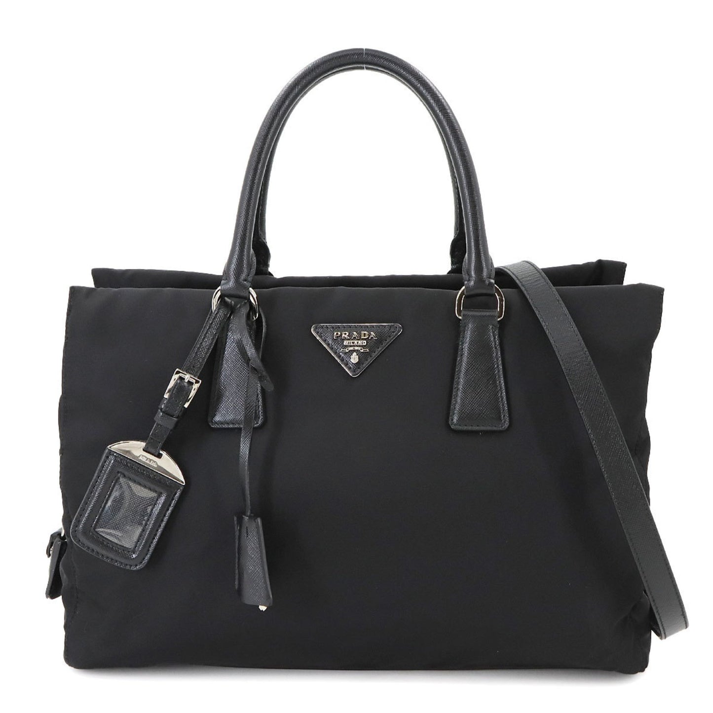 Prada Saffiano, Black, NYLON, tote
