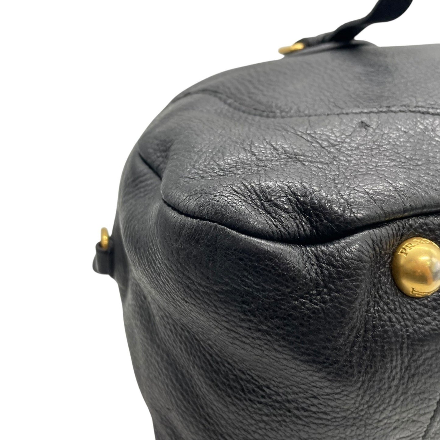 Prada, Black, Leather, handbag
