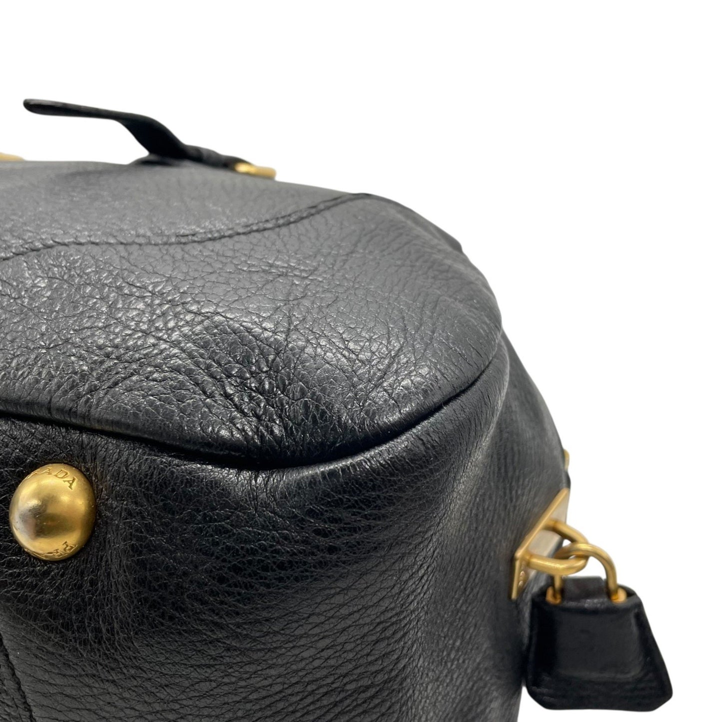 Prada, Black, Leather, handbag