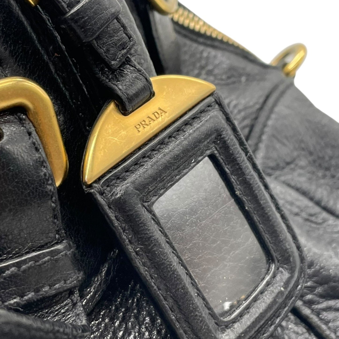 Prada, Black, Leather, handbag