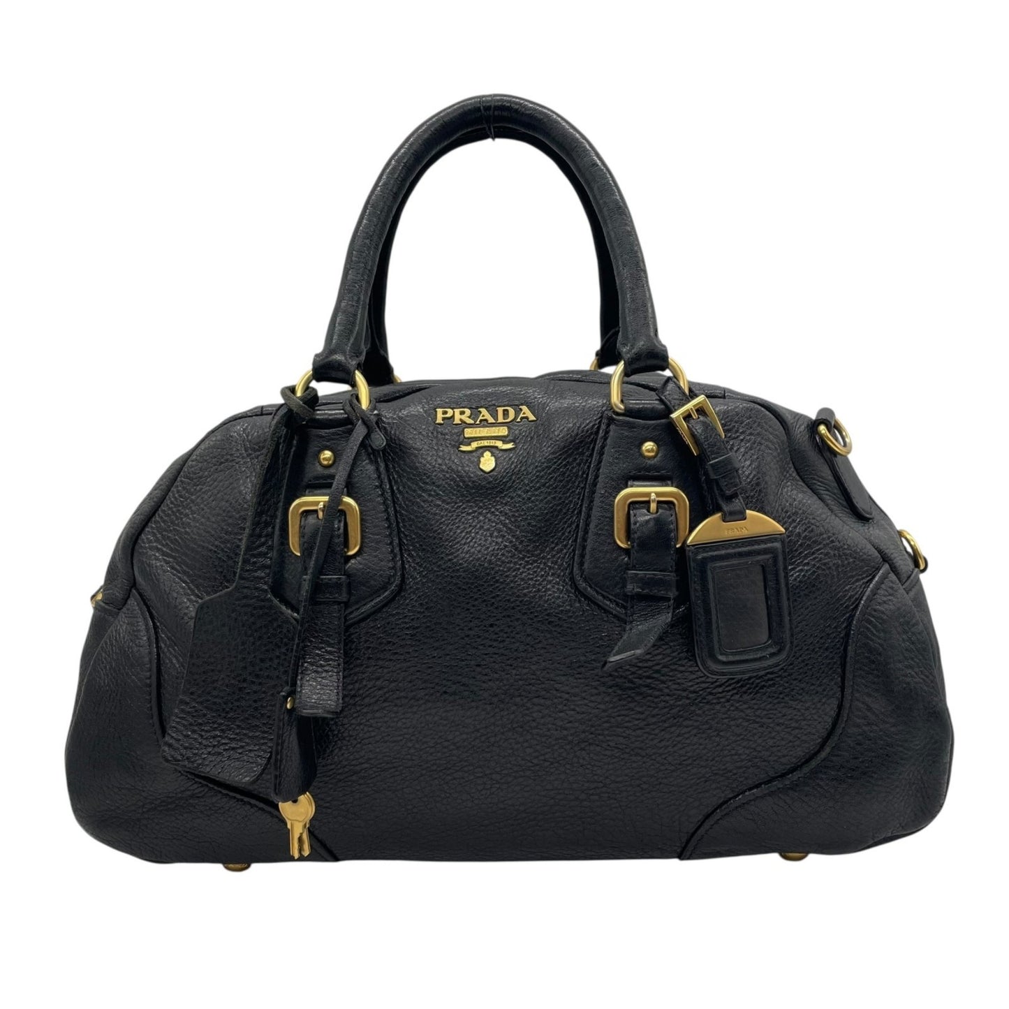 Prada, Black, Leather, handbag