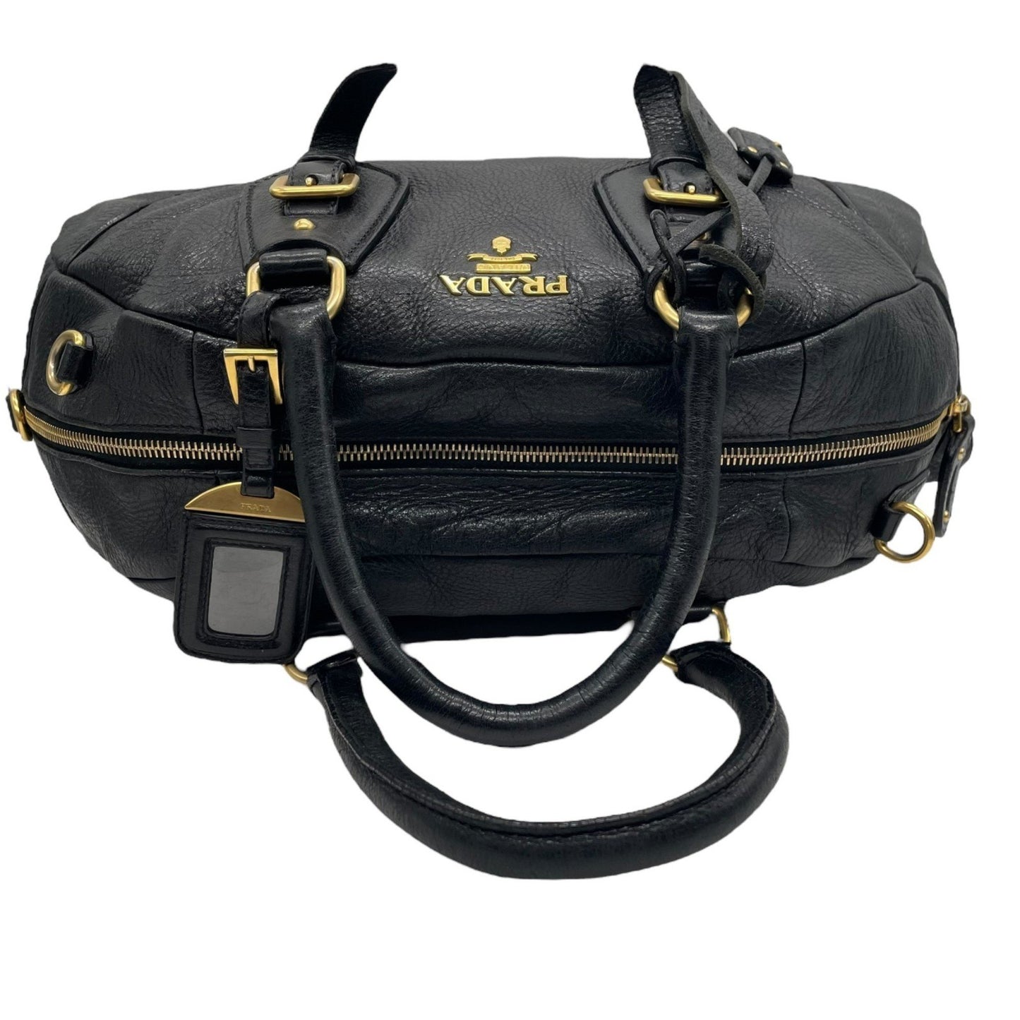 Prada, Black, Leather, handbag