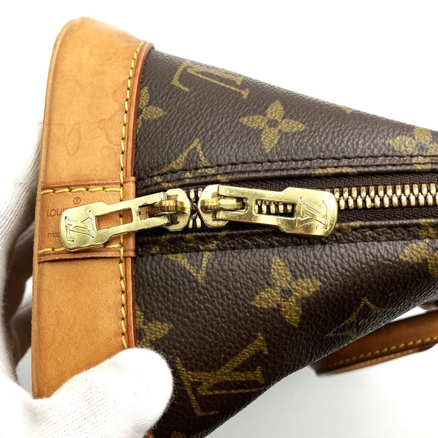 Louis Vuitton Alma, Brown, Canvas, handbag